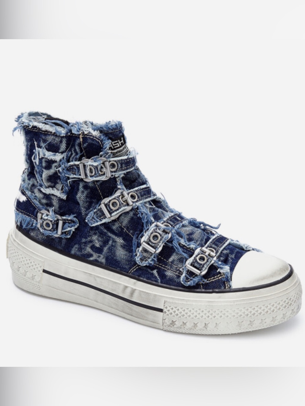 ASH Rainbow Washed Canvas Platform Sneakers Size 5